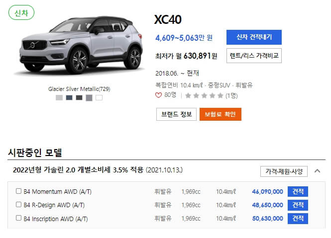 볼보 XC40 가격