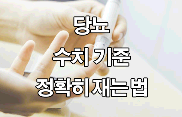  당뇨수치 기준 및 정확히 재는 방법 정리