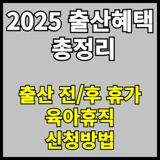 2025 출산혜택 총정리