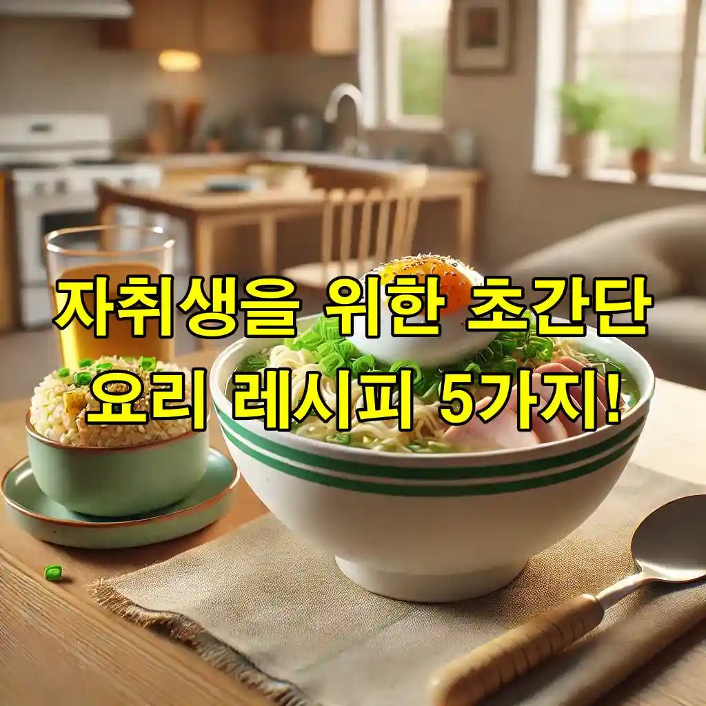 자취생을 위한 초간단 요리 레시피 5가지!
