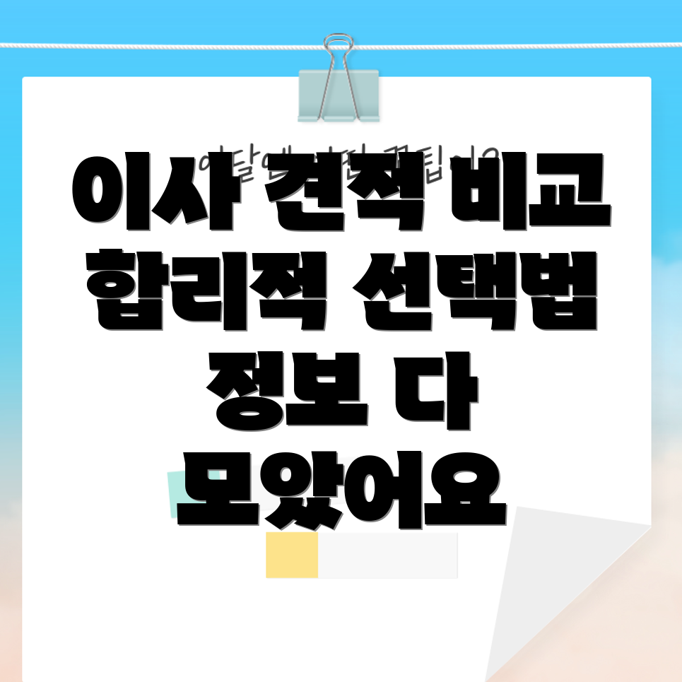 포장이사 업체 선택