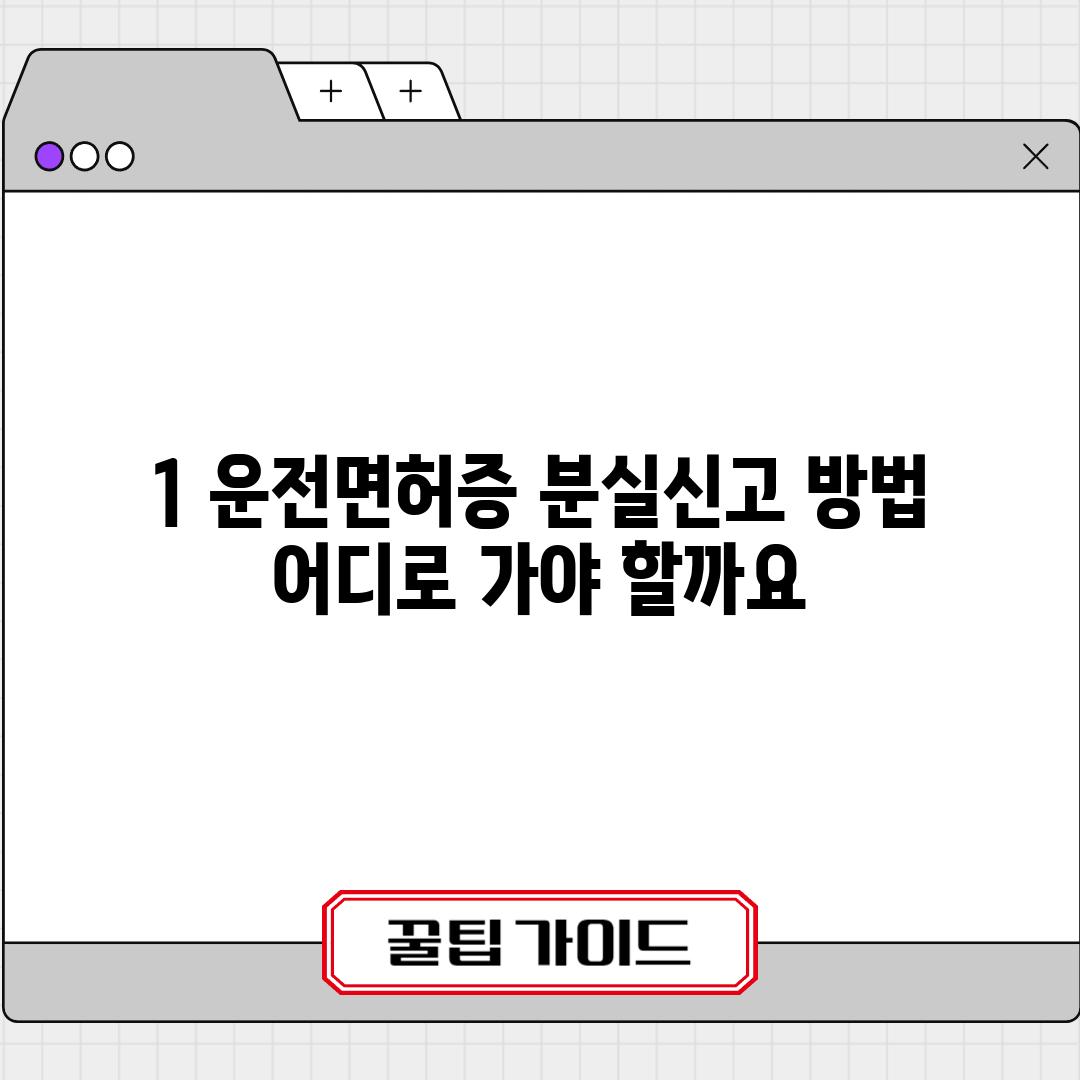 1. 운전면허증 분실신고 방법: 어디로 가야 할까요?