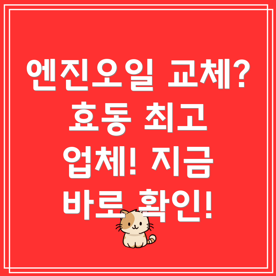 대전 동구 효동 엔진오일 교체