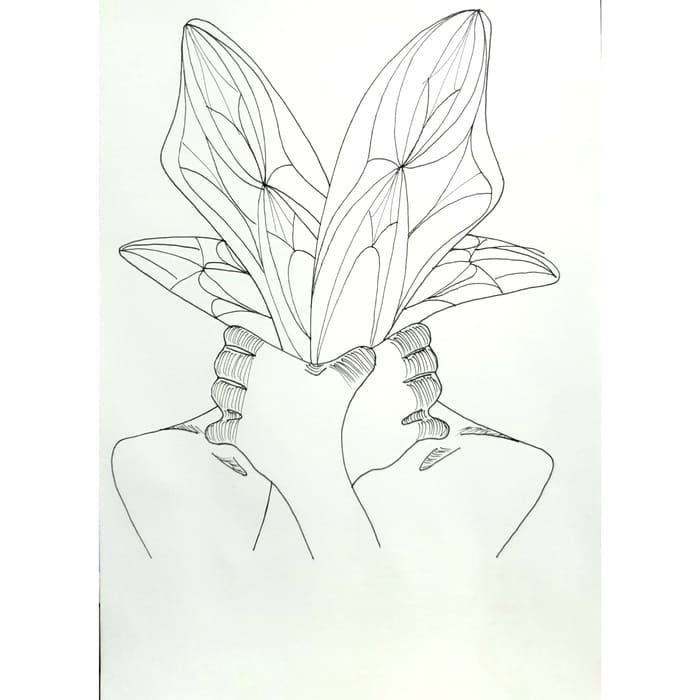  나비모양 머리 Butterfly Head 일러스트 그림 드로잉 2020 나비의 꿈