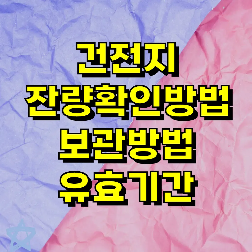건전지 잔량확인방법 보관방법 유효기간