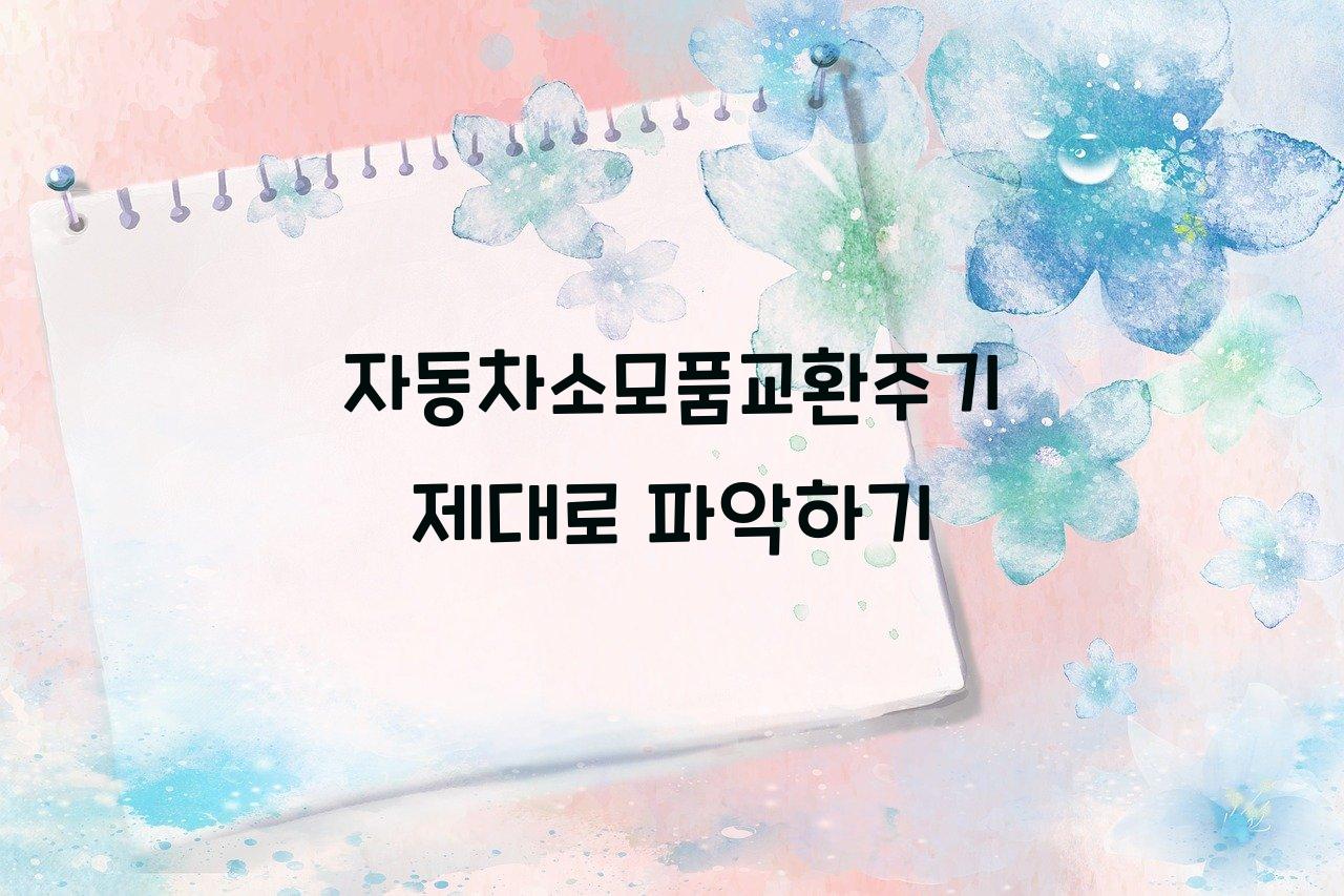 자동차소모품교환주기