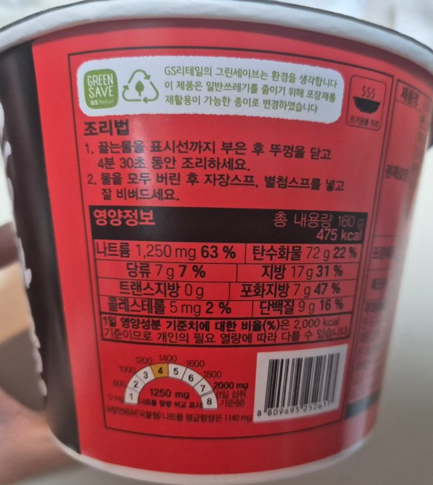 공화춘불짜장 영양성분
