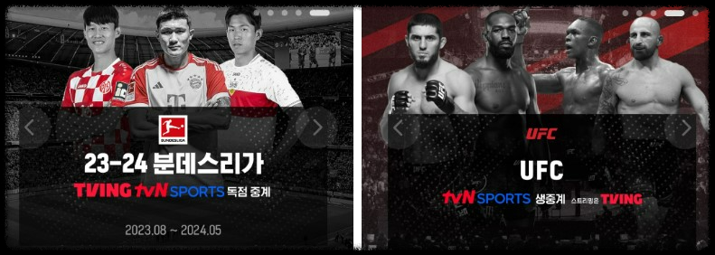 tvN-sports-TVING-분데스리가-UFC-중계