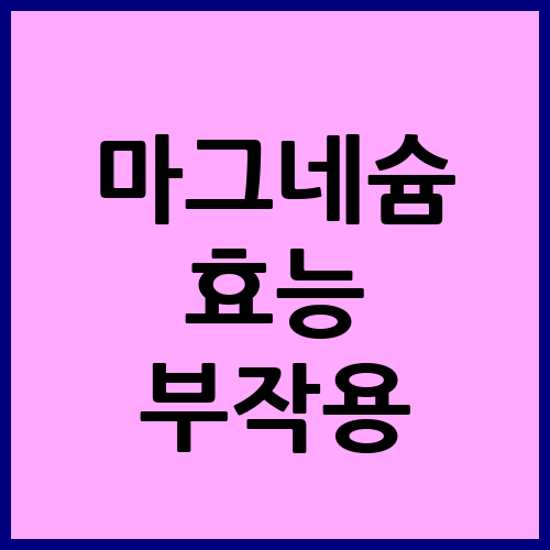 마그네슘 효능