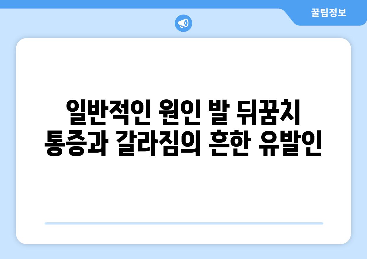 일반적인 원인 발 뒤꿈치 통증과 갈라짐의 흔한 유발인