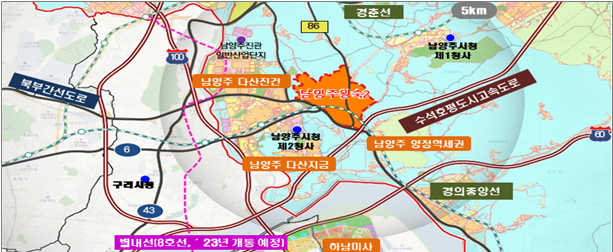 남양주 왕숙2 위치도