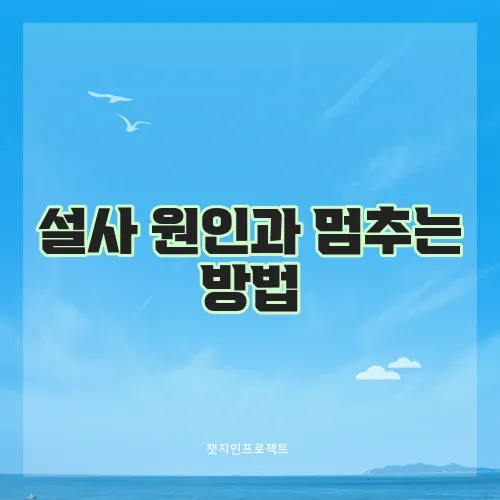 설사 원인과 멈추는 방법