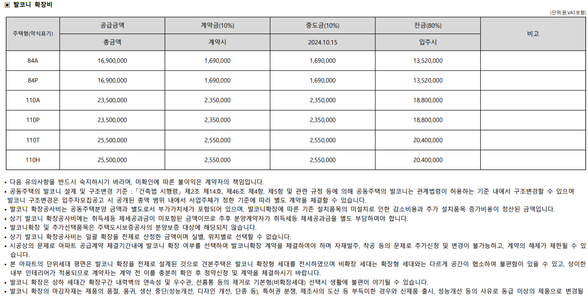 군산 지곡 한라비발디 2차 은파레이크뷰 발코니 확장