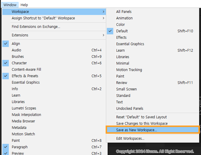 Save as New Workspace