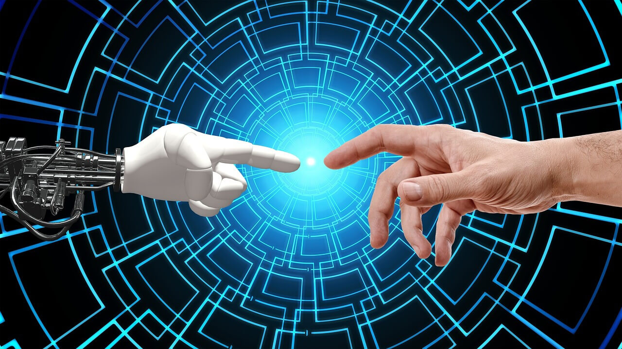 AI 시대, 기계와 인간의 접촉사진