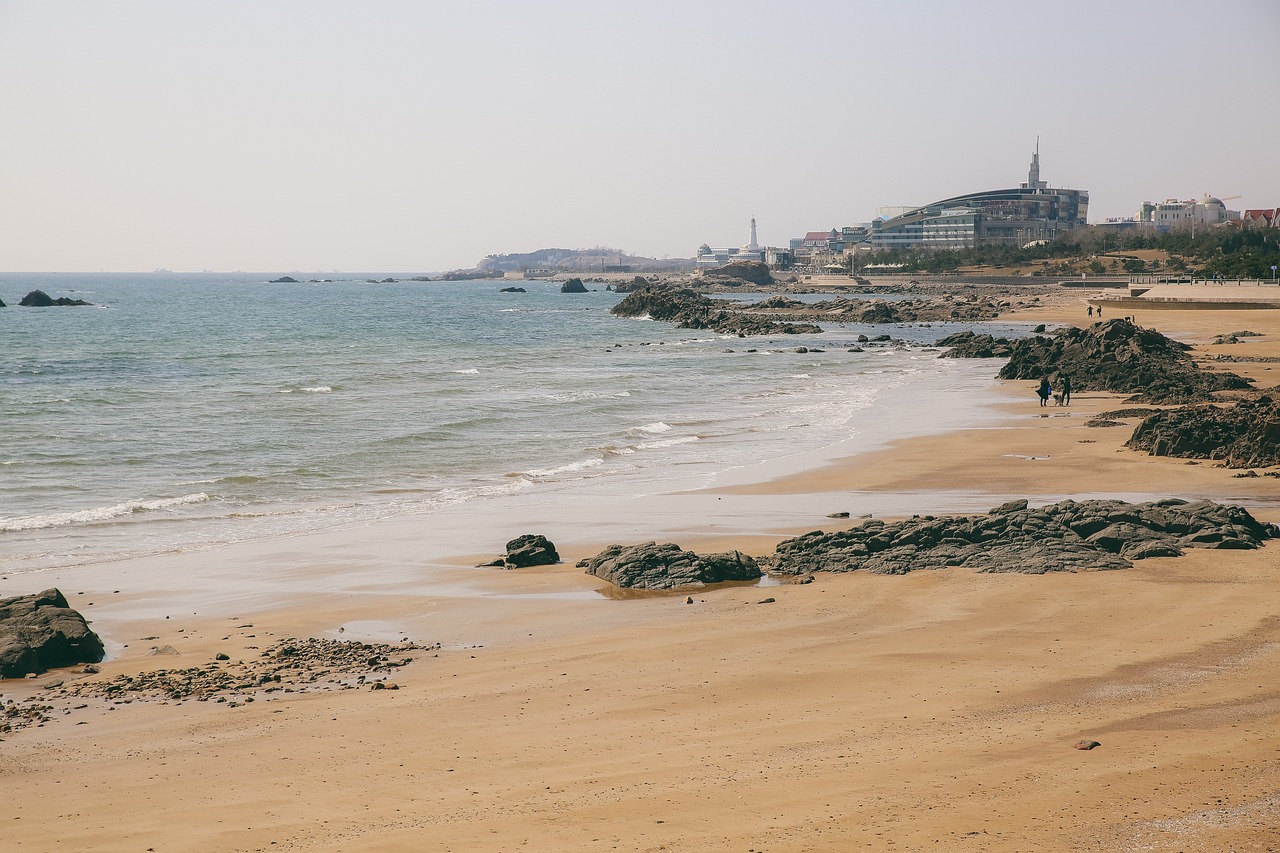 칭다오 해변 사진