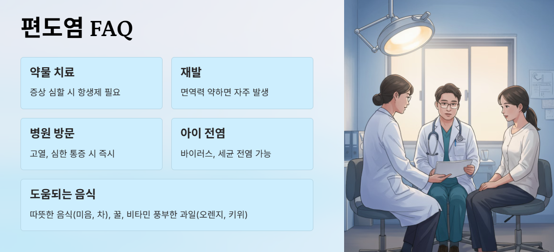 편도염에 대해 자주 묻는 질문