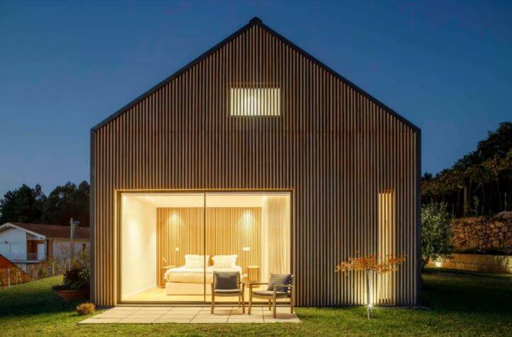 Wood Slats On The Exterior Of This House Hide Some Windows And Doors