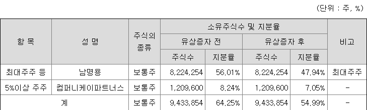 루미르 최대주주