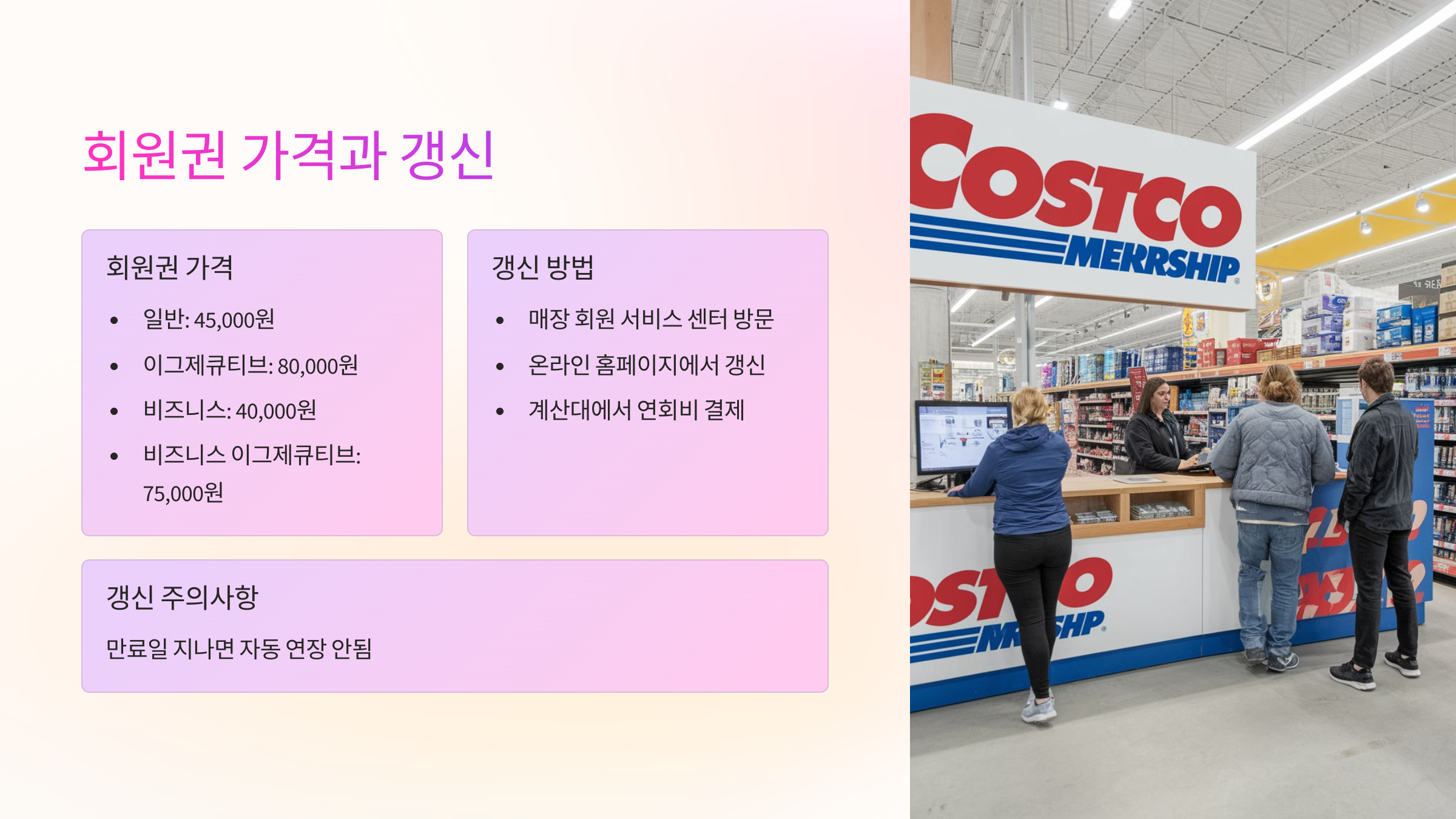 회원권 가격과 갱신