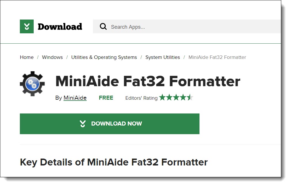  SDD HDD Fat32로 포맷하기 툴 다운로드 MiniAide FAT32 Formatter