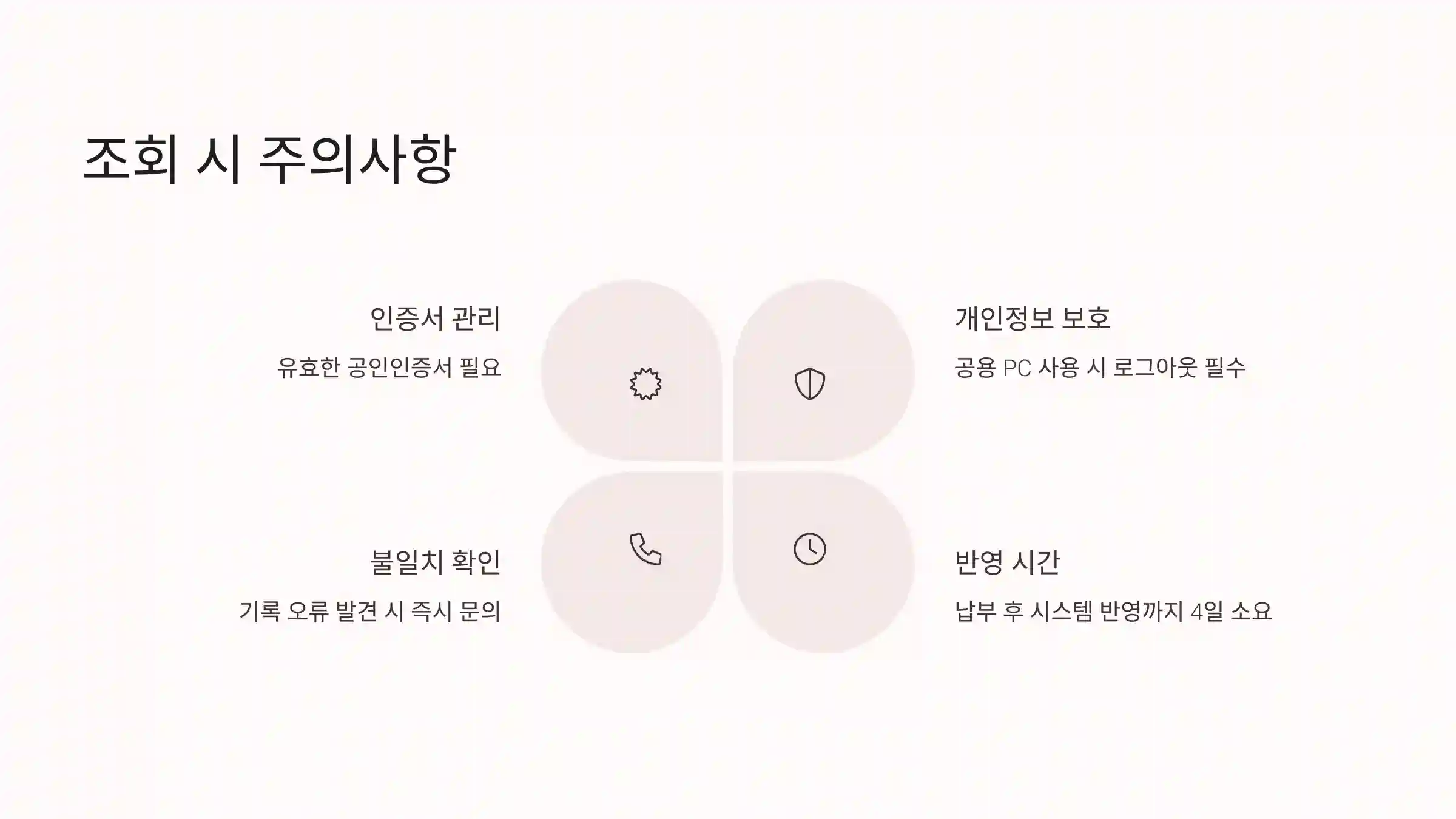 조회 시 주의사항