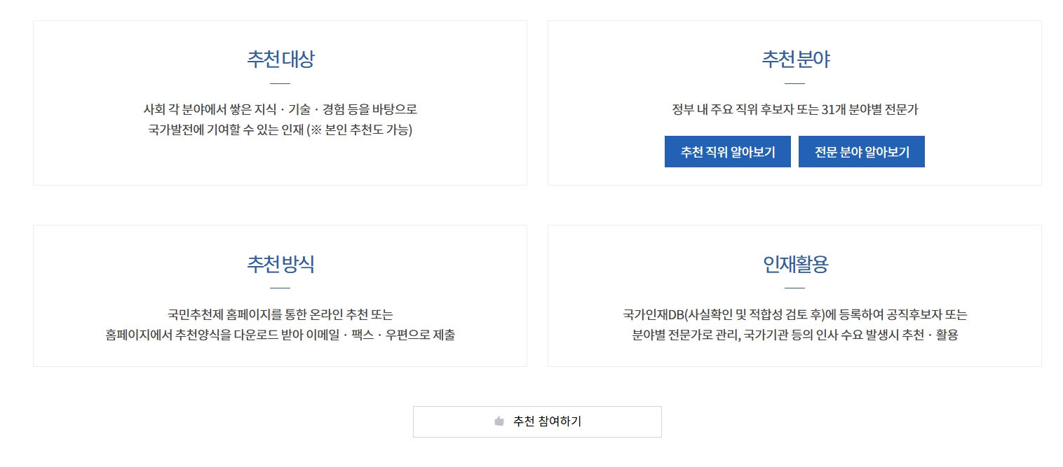 국민 추천제 참여 방법 대상 기간