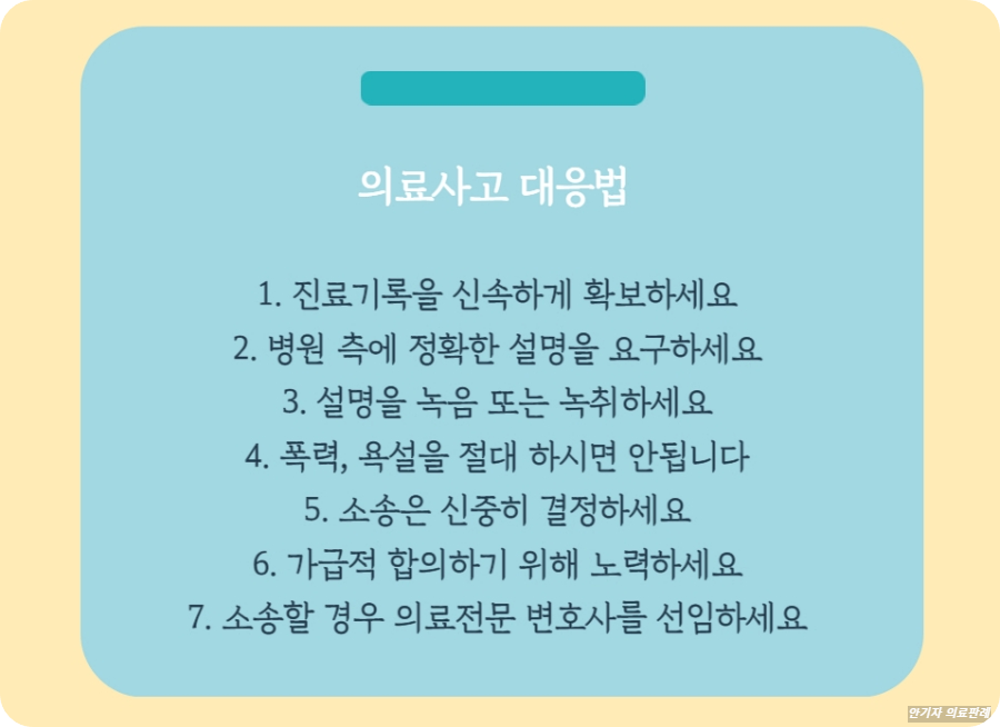 백내장수술 의료사고 대응방법