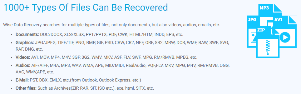1000+ Types Of Files Can Be Recoverd