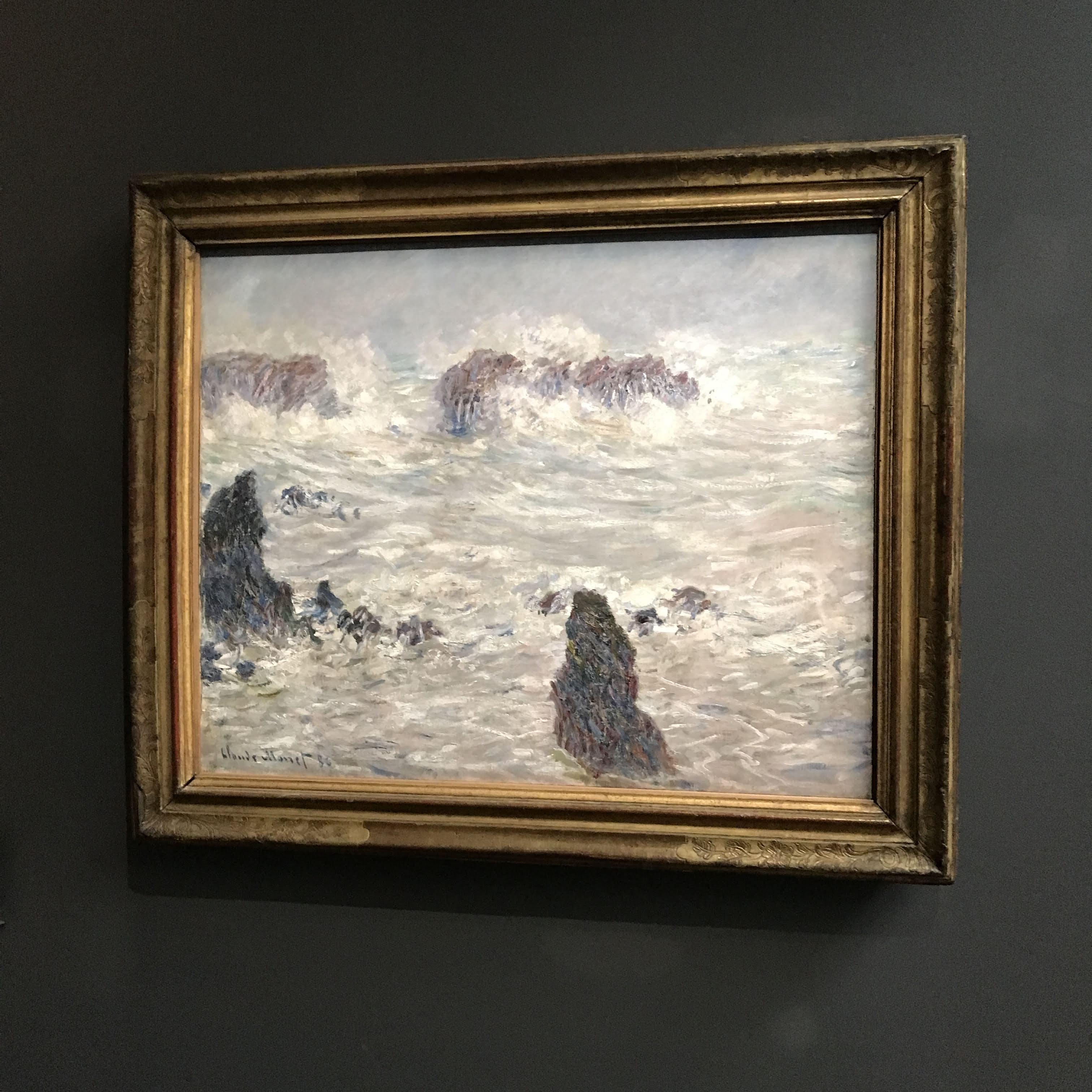 Monet&#44; Temp&ecirc;te&#44; c&ocirc;tes de Belle-&icirc;le&#44; huile sur toile&#44; 1886.