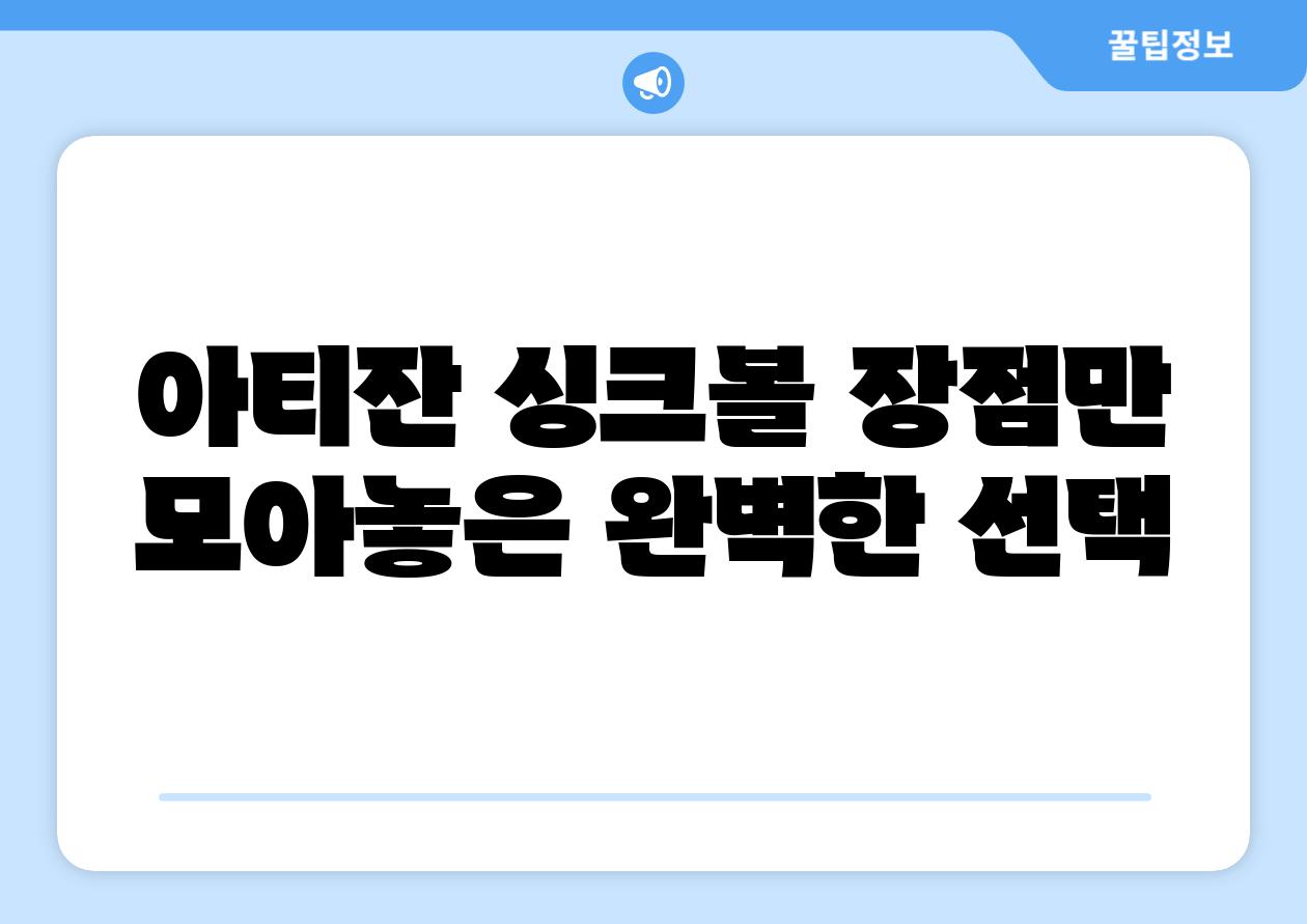 아티잔 싱크볼 장점만 모아놓은 완벽한 선택