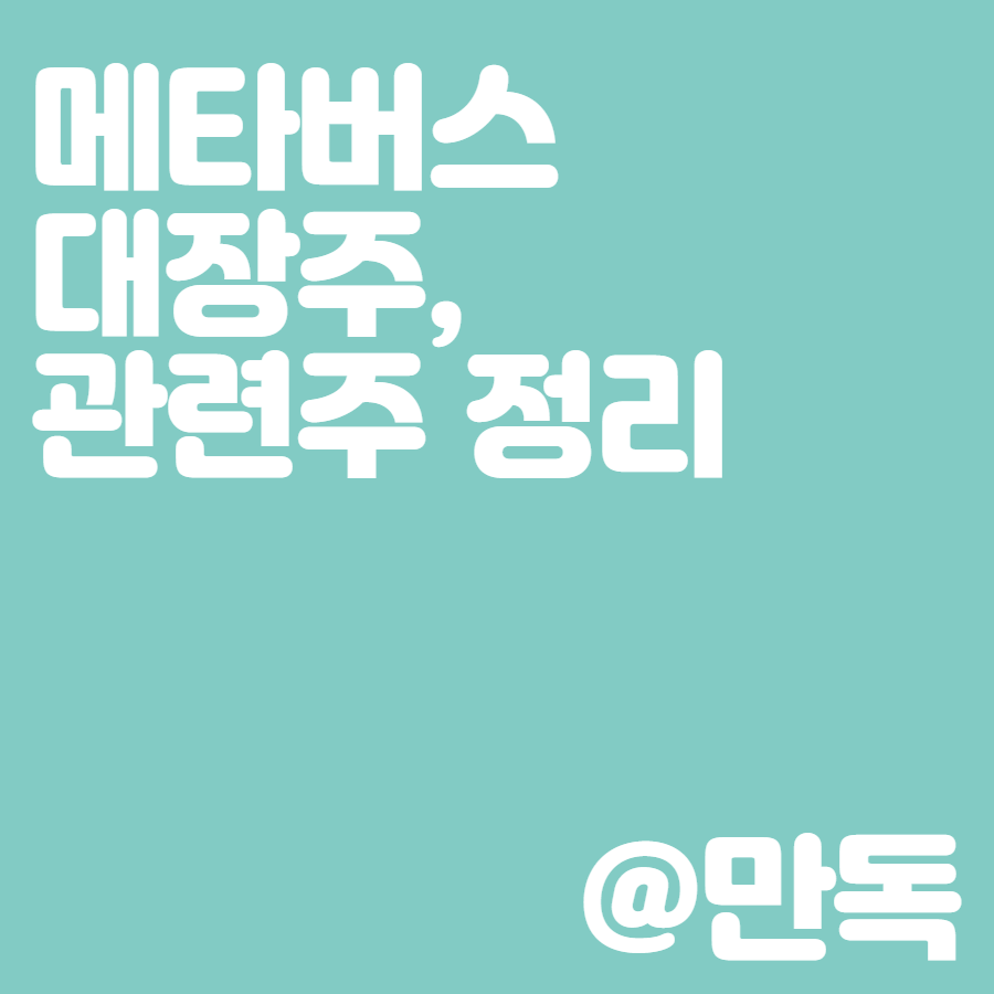 메타버스(Metaverse) 대장주 관련주 정리 메타버스(Metaverse) 대장주 관련주 정리