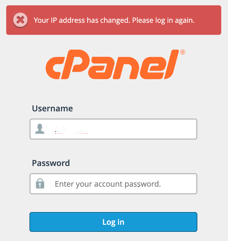 CPanel 로그인 문제