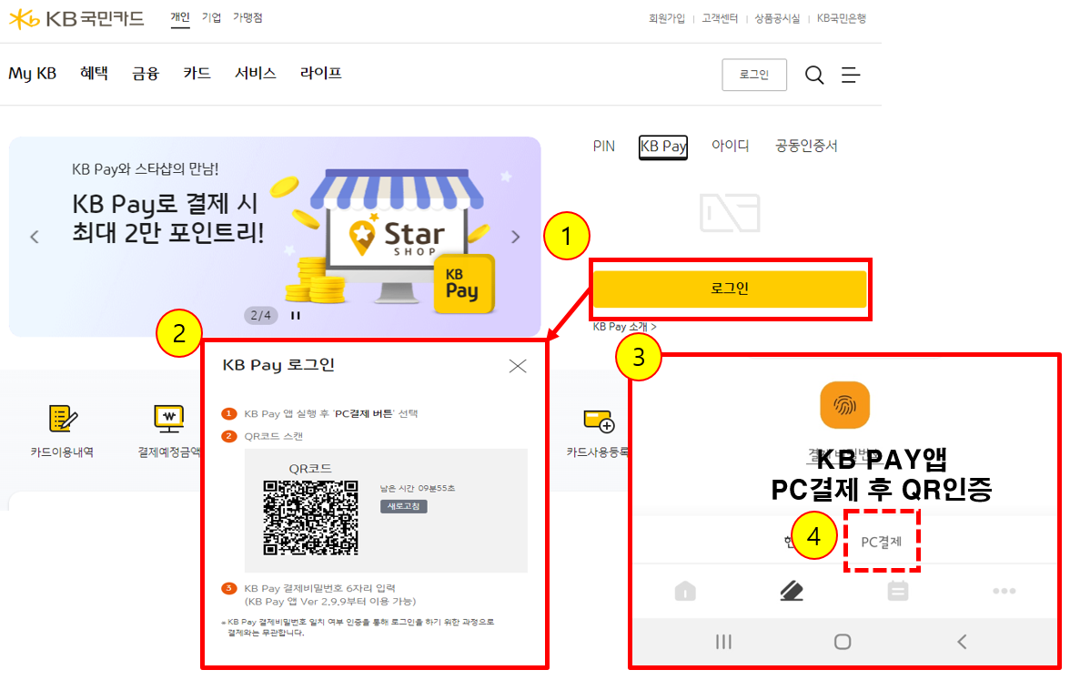  국민카드 대금 결제 신용카드 선결제 하는 방법 (pc버전)