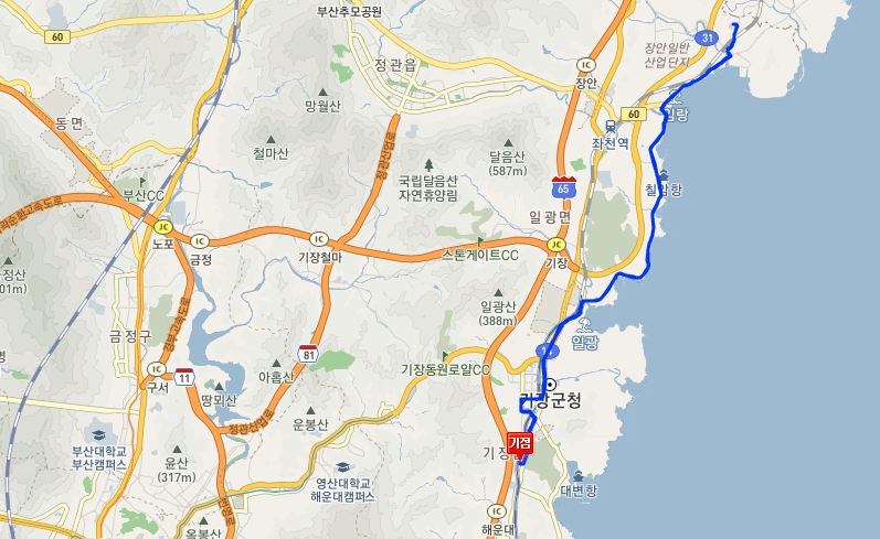  부산 기장 180번버스 첫차,막차시간표 : 청강리~장안읍