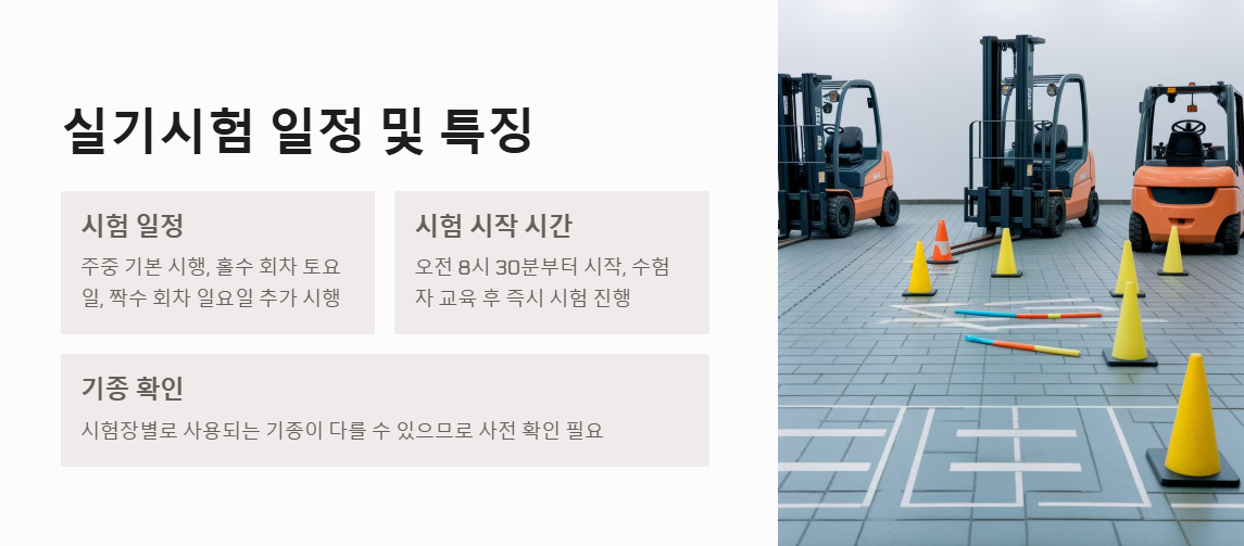 지게차운전기능사 실기시험 일정 및 특징