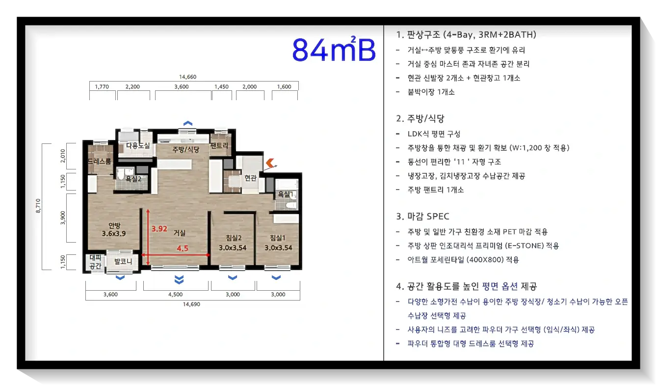 84B타입 평면 및 내용소개