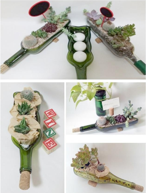  다육이를 위한 DIY 와인병다육이 데코레이션