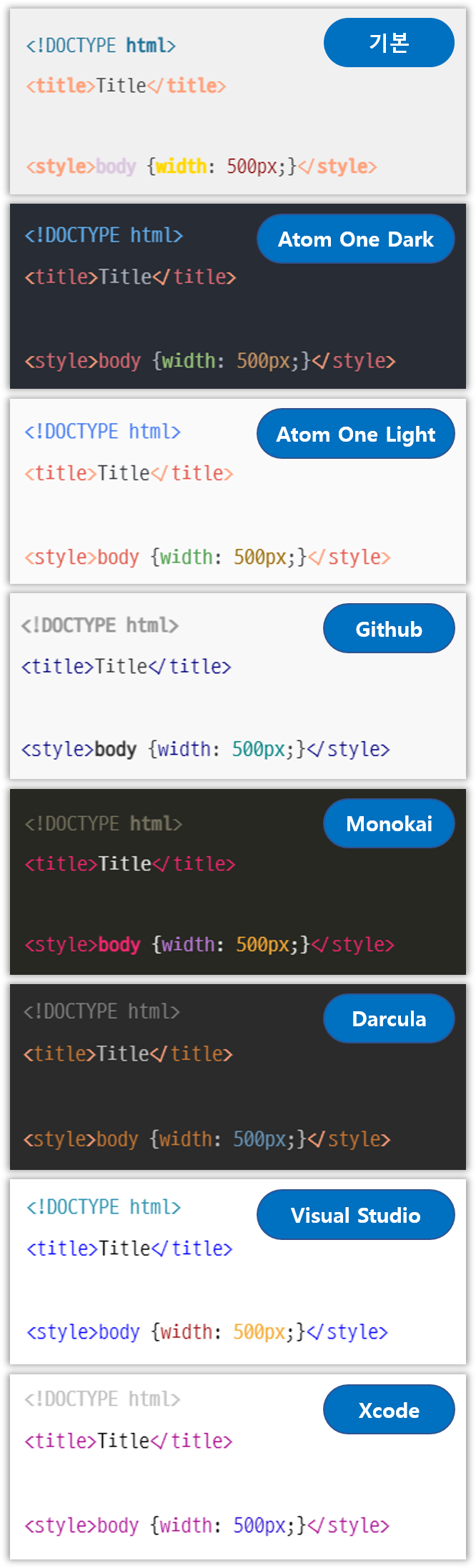 Syntax Highlight 기본 테마