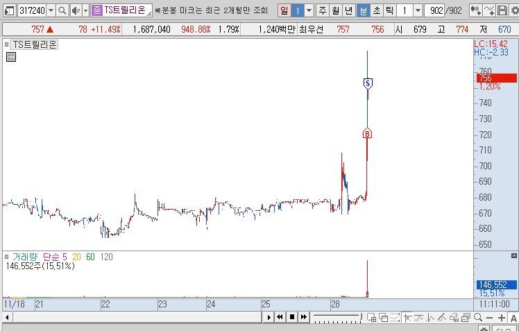  VI 걸린 주식 같은 섹터 주식으로 먹는법 (탈모 테마)(TS트릴리온)