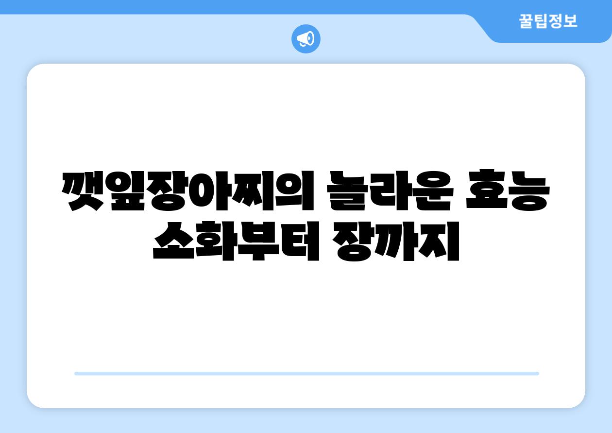 깻잎장아찌의 놀라운 효능 소화부터 장까지