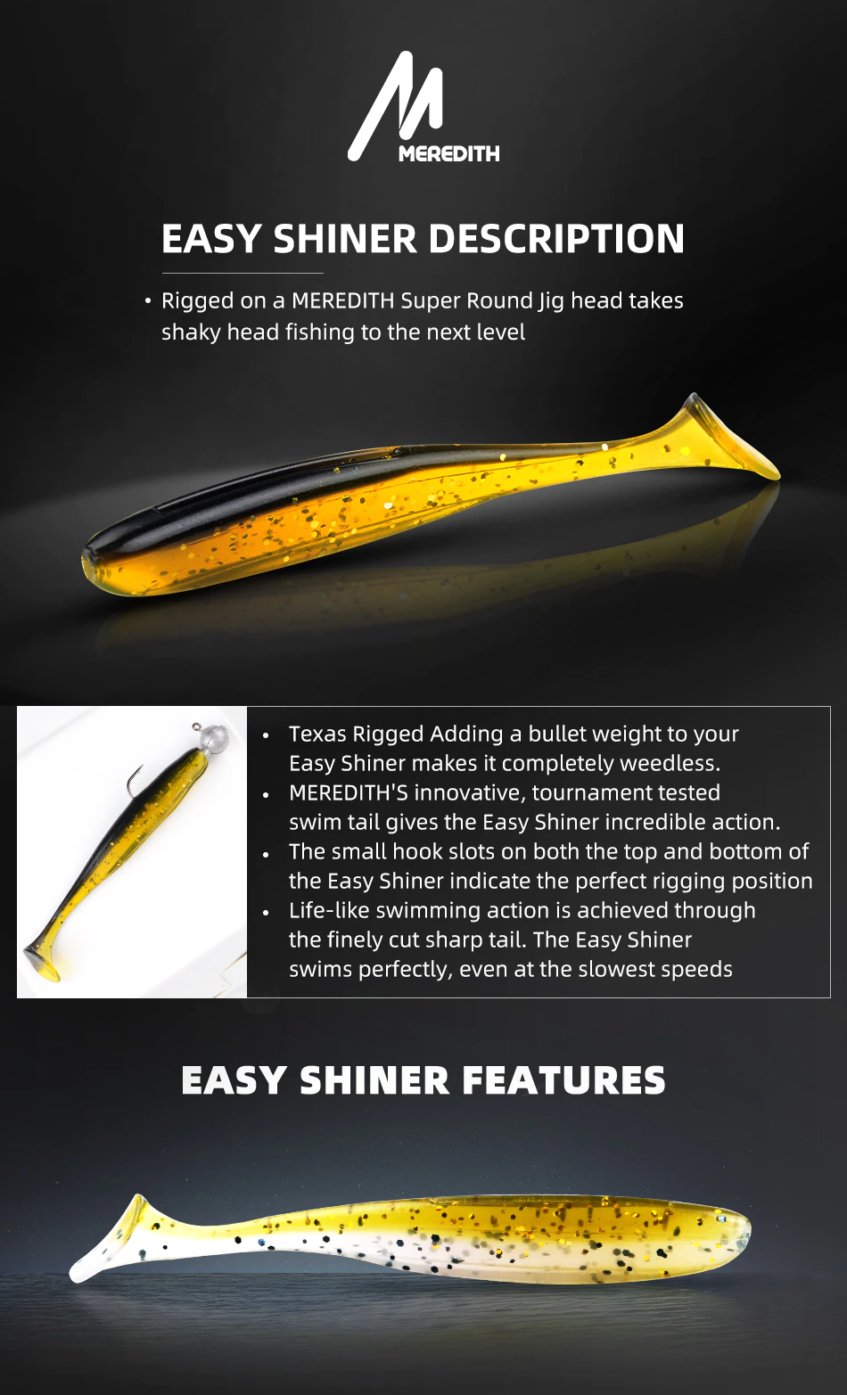  메레디스 쉬운 Shiner 낚시 미끼 50mm 65mm 75mm 100mm Wobblers 잉어 낚시 소프트 미끼 실리콘 인공 플라스틱 Baits