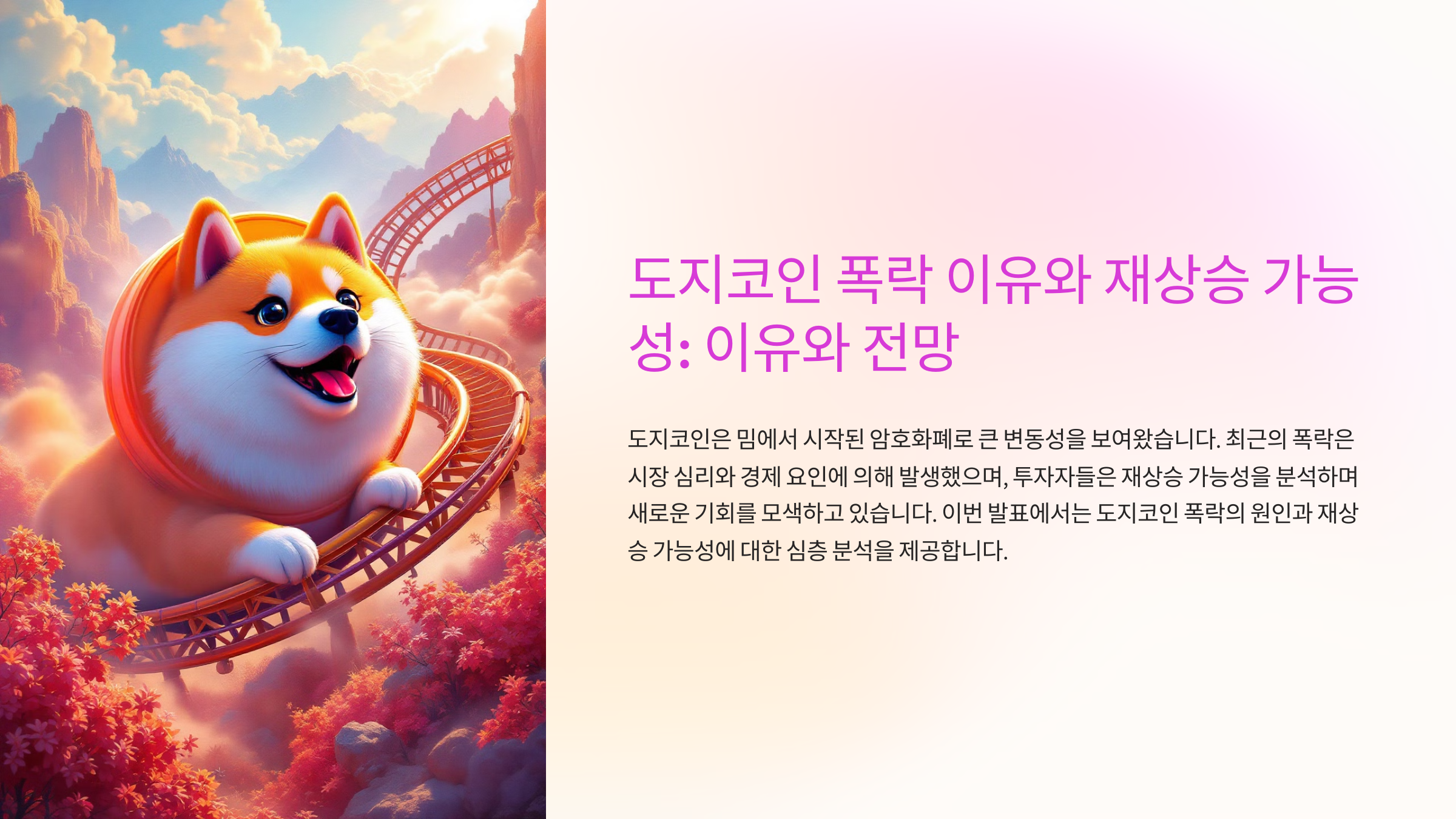 도지코인 폭락 이유와 재상승 가능성: 이유와 전망