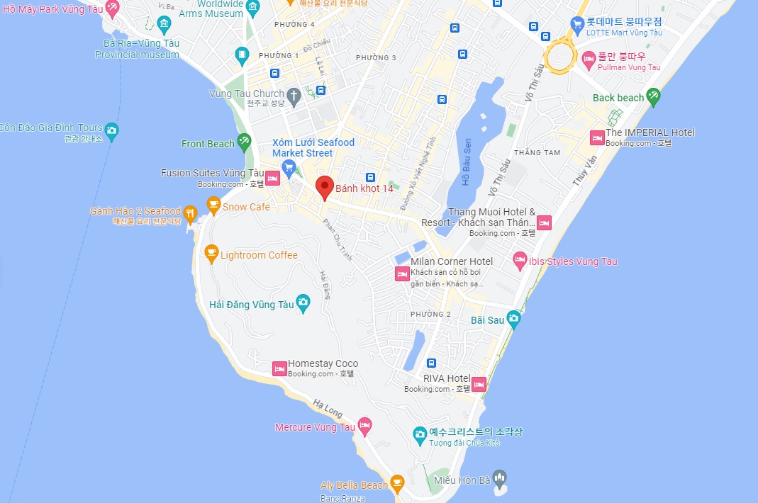 붕따우 여행 로컬 맛집 반콧 전문점 Banh Khot 14 위치