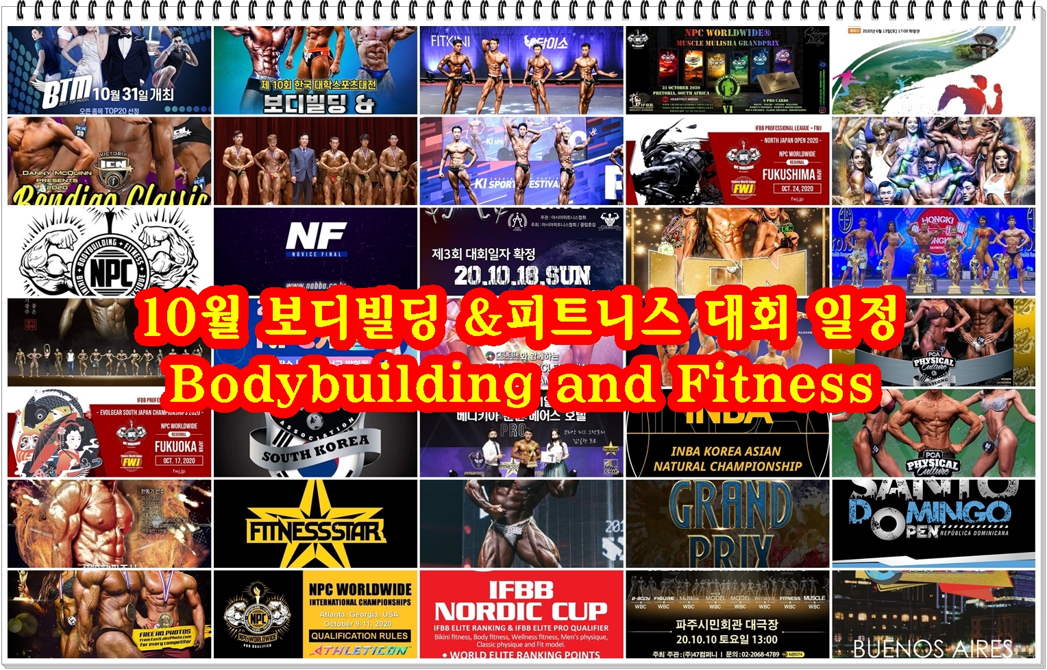  10월 보디빌딩 & 피트니스 대회 일정