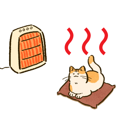 고양이가-추워서-난로를-째고-있다