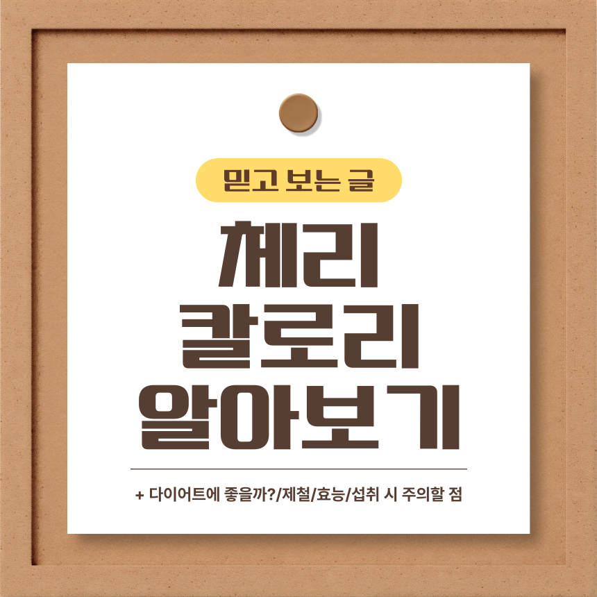  체리 칼로리 알아보기