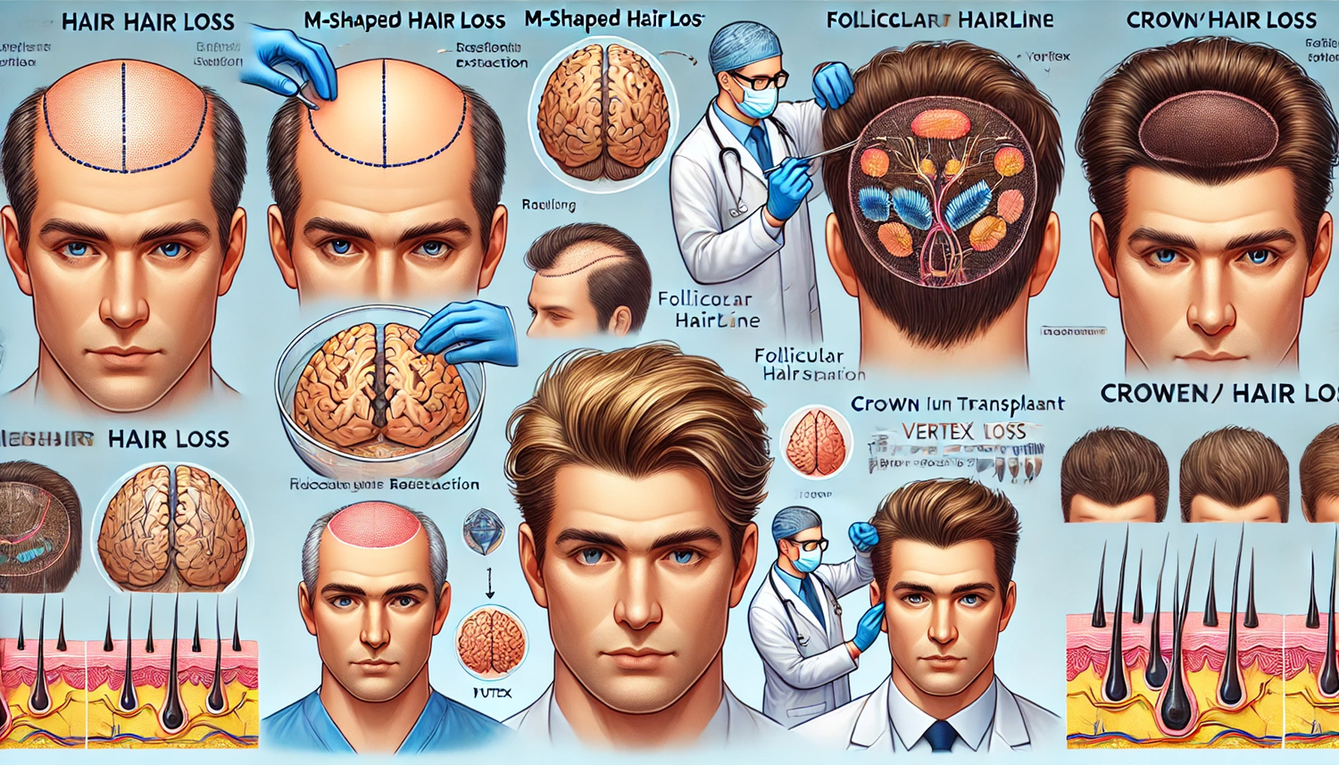 M자 탈모, 정수리 탈모 맞춤형 모발이식 방법