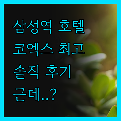 삼성역 호텔, 솔직 후기! COEX 