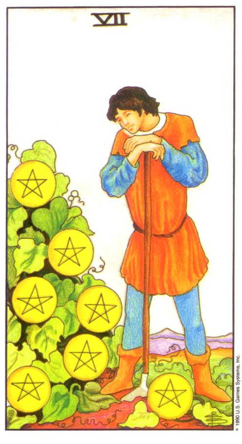  [마이너/펜타클/정방향] Seven of Pentacles (펜타클 7번) 해석/풀이/키워드/정리